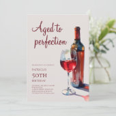 Aged to Perfection Wine Adult 50th Birthday Party Kaart (Staand voorkant)