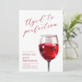 Aged to Perfection Wine Script 40th Birthday Party Kaart (Staand voorkant)