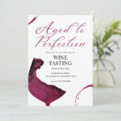 Aged To Perfection Wine Tasting Invite Kaart (Staand voorkant)