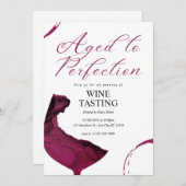 Aged To Perfection Wine Tasting Invite Kaart (Voorkant / Achterkant)