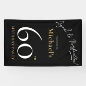 Aged to Perfection Zwart Goud 60e Verjaardagsfeest Spandoek (Horizontaal)