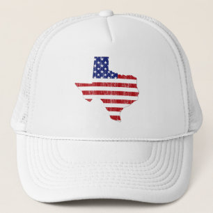AGED US FLAG TEXAS TRUCKER PET