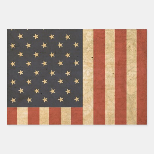 Aged USA Flag Army Boot Camp Soldaat Inpakpapier Vel (Voorkant)