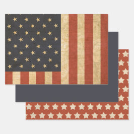 Aged USA Flag Army Boot Camp Soldaat Inpakpapier Vel