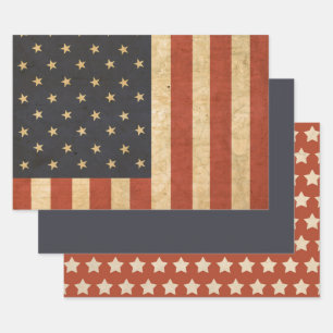 Aged USA Flag Army Boot Camp Soldaat Inpakpapier Vel