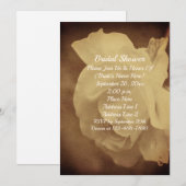 Aged Vintage Sepia White Rose Bridal Shower  Kaart (Voorkant / Achterkant)