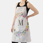 Aged Wood Monogram whimsical Flowers Schort (Insitu)