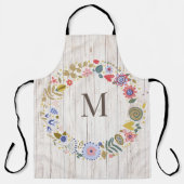 Aged Wood Monogram whimsical Flowers Schort (Voorkant)