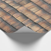 Aged Wooden Shingles Abstracte Fotografie voor hem Cadeaupapier (Hoek)