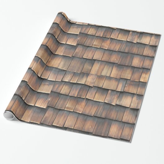 Aged Wooden Shingles Abstracte Fotografie voor hem Cadeaupapier (Uitgerold)