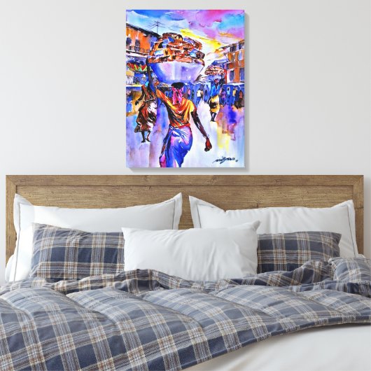 Agege Brood van Ini Brown Canvas Afdruk (Insitu (Slaapkamer))