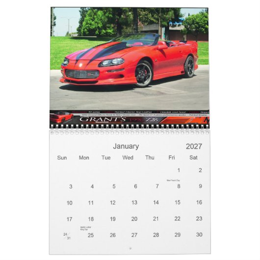 Agenda 2007 ProjectCamaro.com Kalender (Jan 2027)