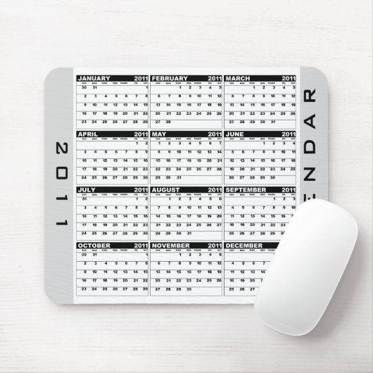 Agenda 2011 - Mousepad Black White Muismat (Met muis)