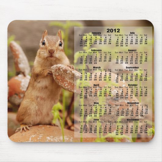 Agenda 2012 - Cute Chipmunk Mousepad Muismat (Voorkant)