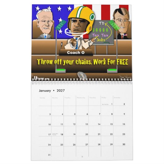 Agenda 2012 van Obama door Dan Youra Kalender (Jan 2027)