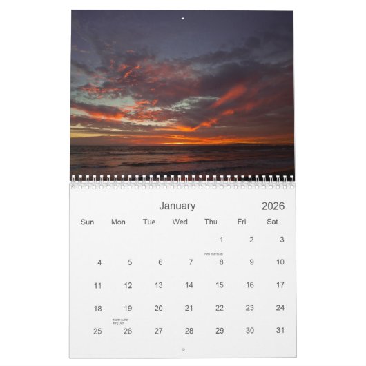 Agenda 2013 - Californische Zonsondergangen Kalender (Jan 2026)