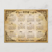 Agenda 2014 - Antiek Lijst en oude papierstijl Briefkaart (Voorkant)