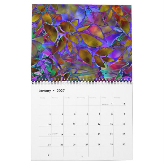 Agenda 2014 Floral Abstract Glas in lood Kalender (Jan 2027)