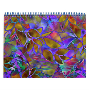Agenda 2014 Floral Abstract Glas in lood Kalender