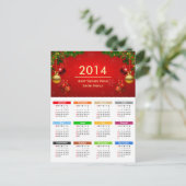 Agenda 2014 met de beste wensen voor aangepaste te briefkaart (Staand voorkant)