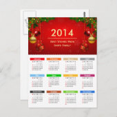 Agenda 2014 met de beste wensen voor aangepaste te briefkaart (Voorkant / Achterkant)