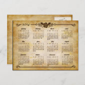 Agenda 2014 - Rustic Country Roos  stijl Briefkaart (Voorkant / Achterkant)