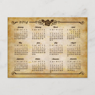 Agenda 2014 - Rustic Country Roos  stijl Briefkaart