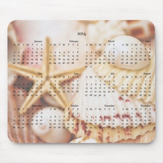 Agenda 2014 - Seashell Mousepad Muismat (Voorkant)
