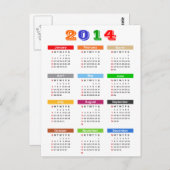Agenda 2014 - Standaard meerdere kleuren Briefkaart (Voorkant / Achterkant)