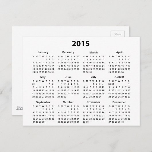 Agenda 2015 briefkaart (Voorkant / Achterkant)