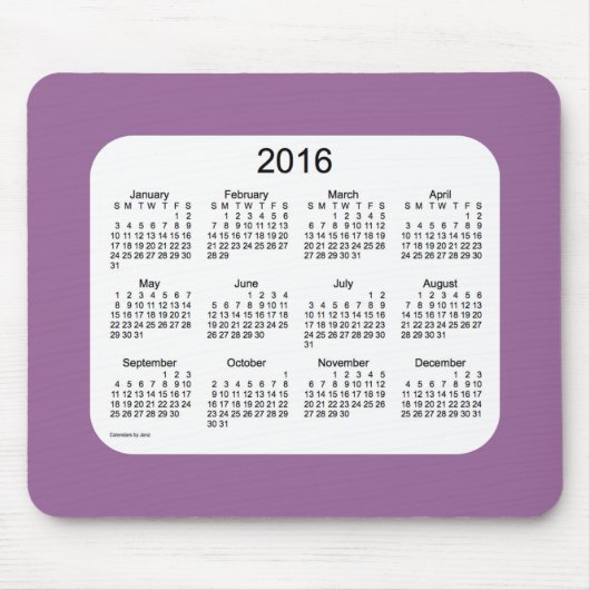 Agenda 2016 van Janz Mousepad Muismat (Voorkant)