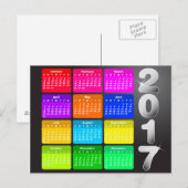Agenda 2017 in heldere regenboogkleuren briefkaart (Voorkant / Achterkant)