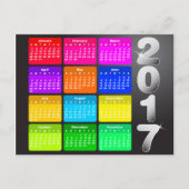 Agenda 2017 in heldere regenboogkleuren briefkaart (Voorkant)