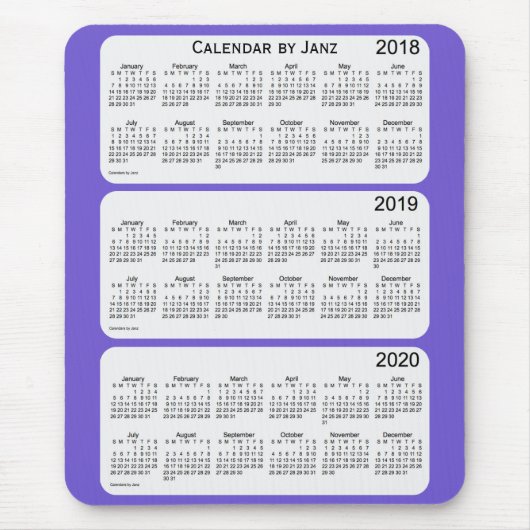 Agenda 2018-2020 van Janz Slate Blue Muismat (Voorkant)