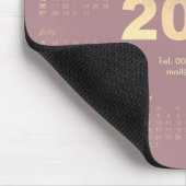 Agenda 2018 Mauve Pink Gold Name Contact Numer Muismat (Hoek)