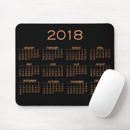 Agenda 2018 Metallic Black Copper Roos Gold Muismat (Met muis)