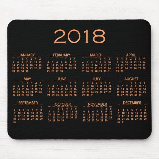Agenda 2018 Metallic Black Copper Roos Gold Muismat (Voorkant)