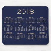 Agenda 2018 Metallic Blue Navy Sepia Gold Muismat (Voorkant)