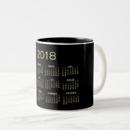Agenda 2018 Minimale Sepia Gold Black White Tweekleurige Koffiemok