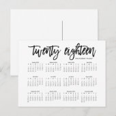 Agenda 2018 | Moderne typografie Briefkaart (Voorkant / Achterkant)