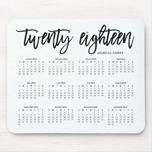 Agenda 2018 | Moderne typografie Muismat (Voorkant)