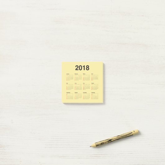 Agenda 2018 post-it® notes (Op bureau)