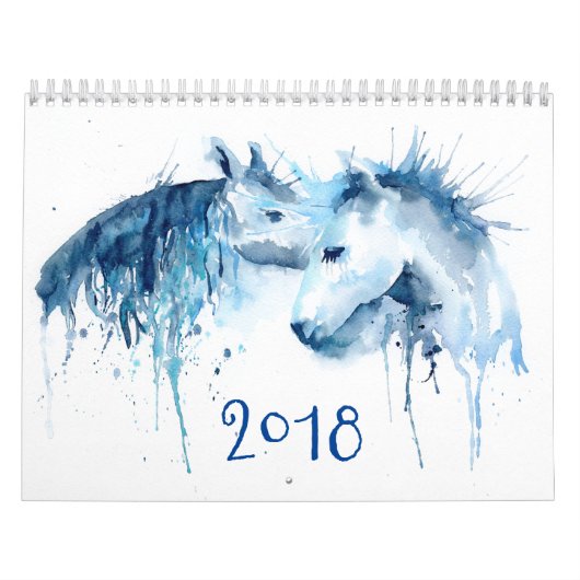 Agenda 2018 - Waterverf paard Kalender (Hoes)