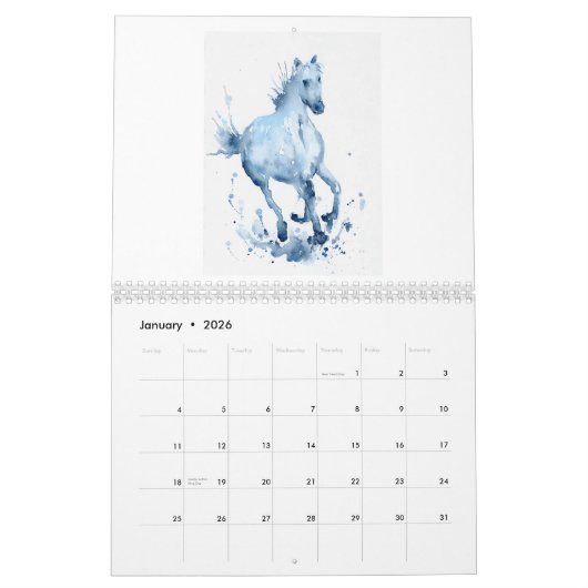 Agenda 2018 - Waterverf paard Kalender (Jan 2026)