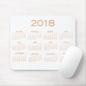 Agenda 2018 White Delicate Copper Roos Gold Muismat (Met muis)