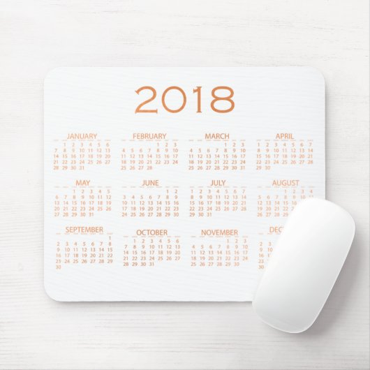 Agenda 2018 White Delicate Copper Roos Gold Muismat (Met muis)