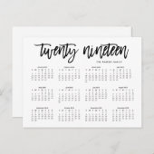 Agenda 2019 | Moderne typografie Briefkaart (Voorkant / Achterkant)