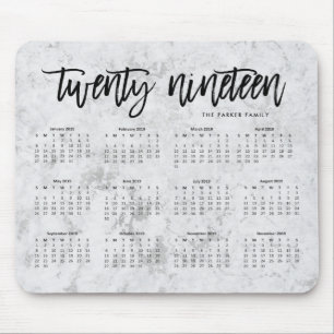 Agenda 2019   Moderne typografie en marmer look Muismat