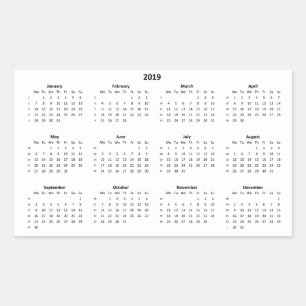 Agenda 2019 rechthoekige sticker