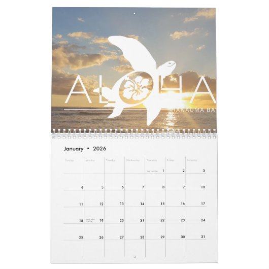 Agenda 2019 van Hawaii Kalender (Jan 2026)